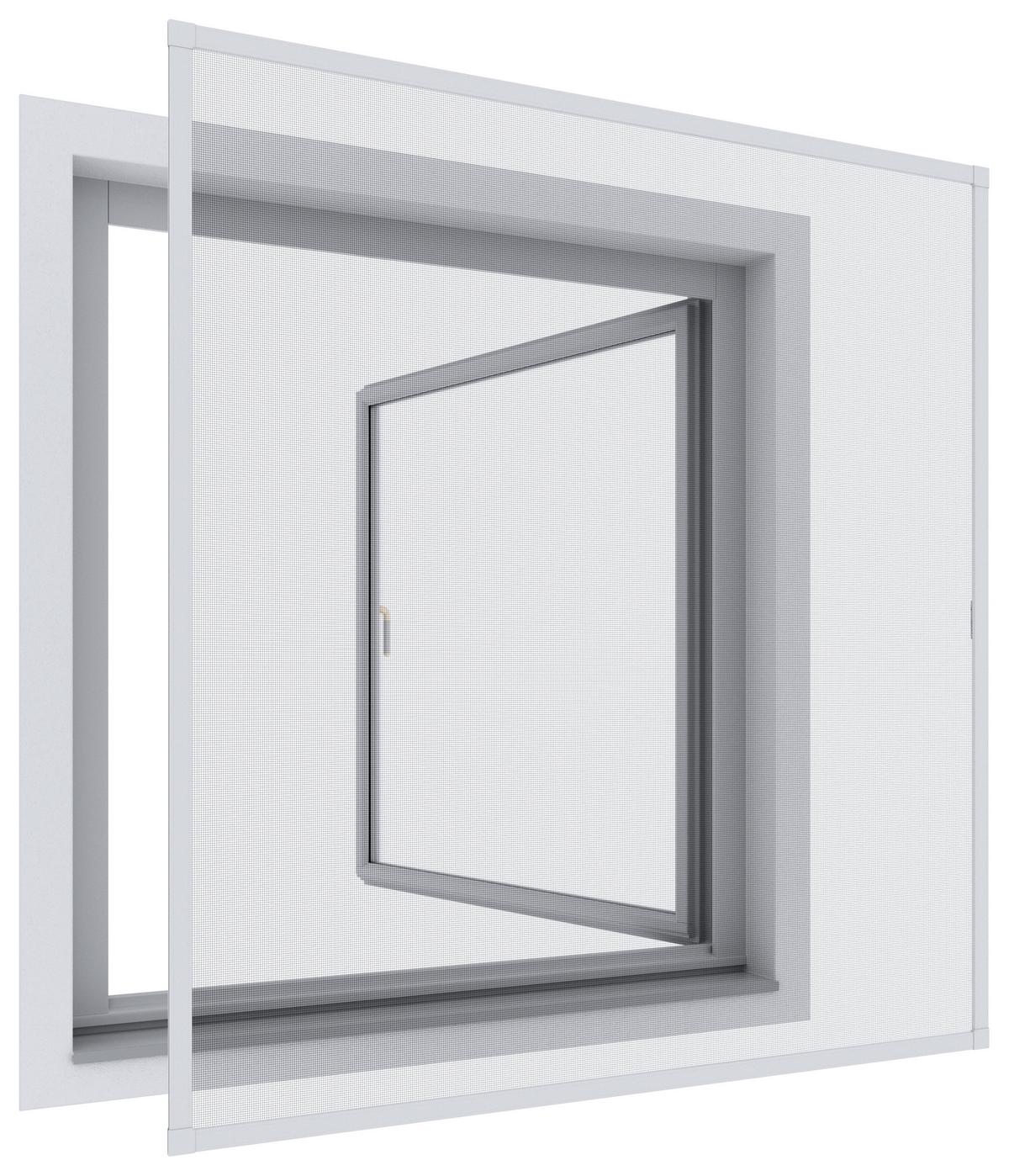 Fliegengitter Fenster 130x150 Cm Weiß Zuschneidbar - Weiß, KONVENTIONELL, Kunststoff/Metall (130/150cm)