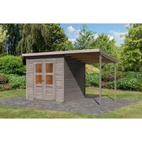 Gartenhaus Kappeln 4 Hellgrau, exkl. Fußboden - Hellgrau, Basics, Holz (212/214/220cm)
