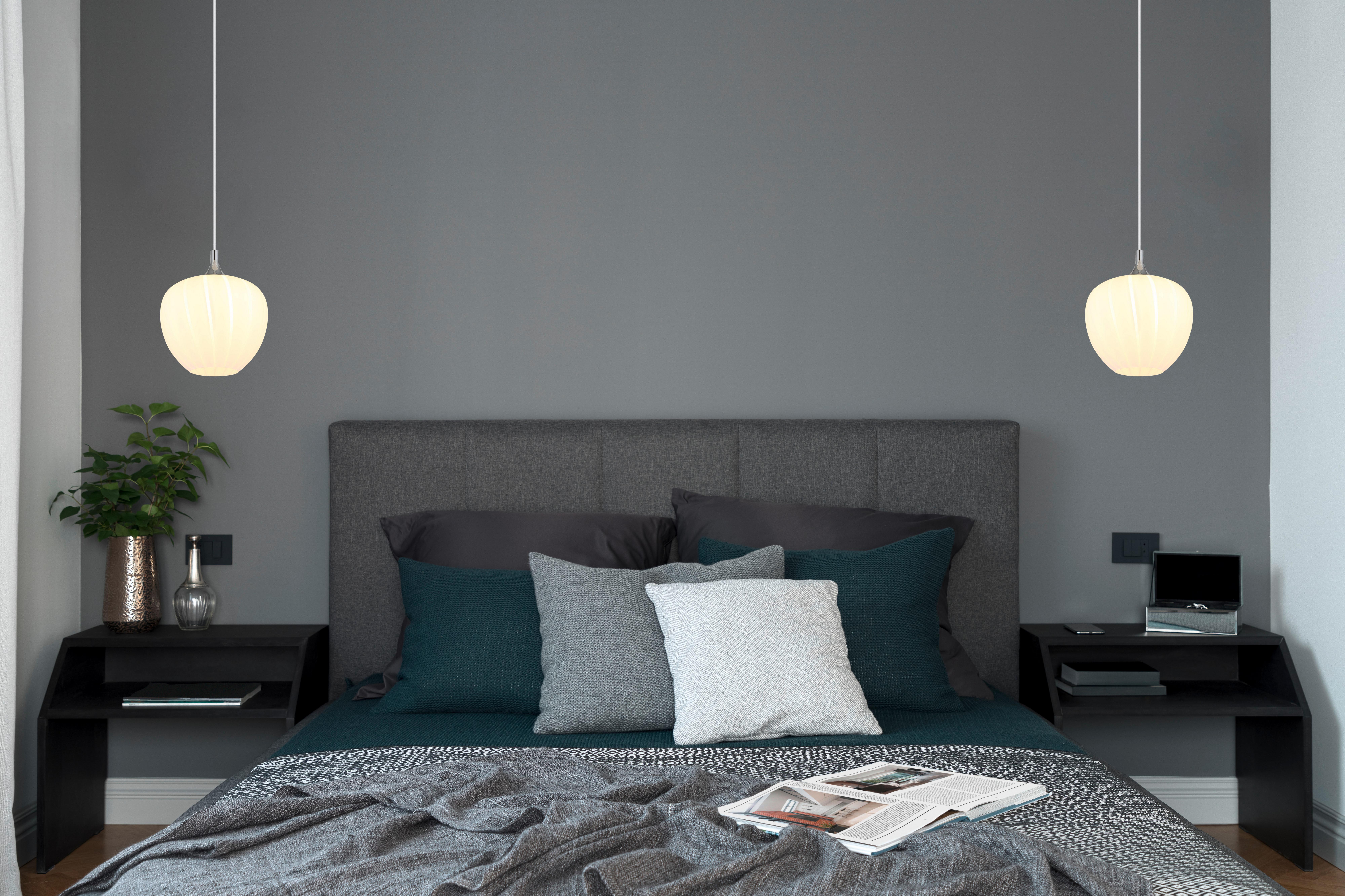 Hängeleuchte 15548h1w - Chromfarben/Weiß, KONVENTIONELL, Glas/Metall (29/120cm) - Globo