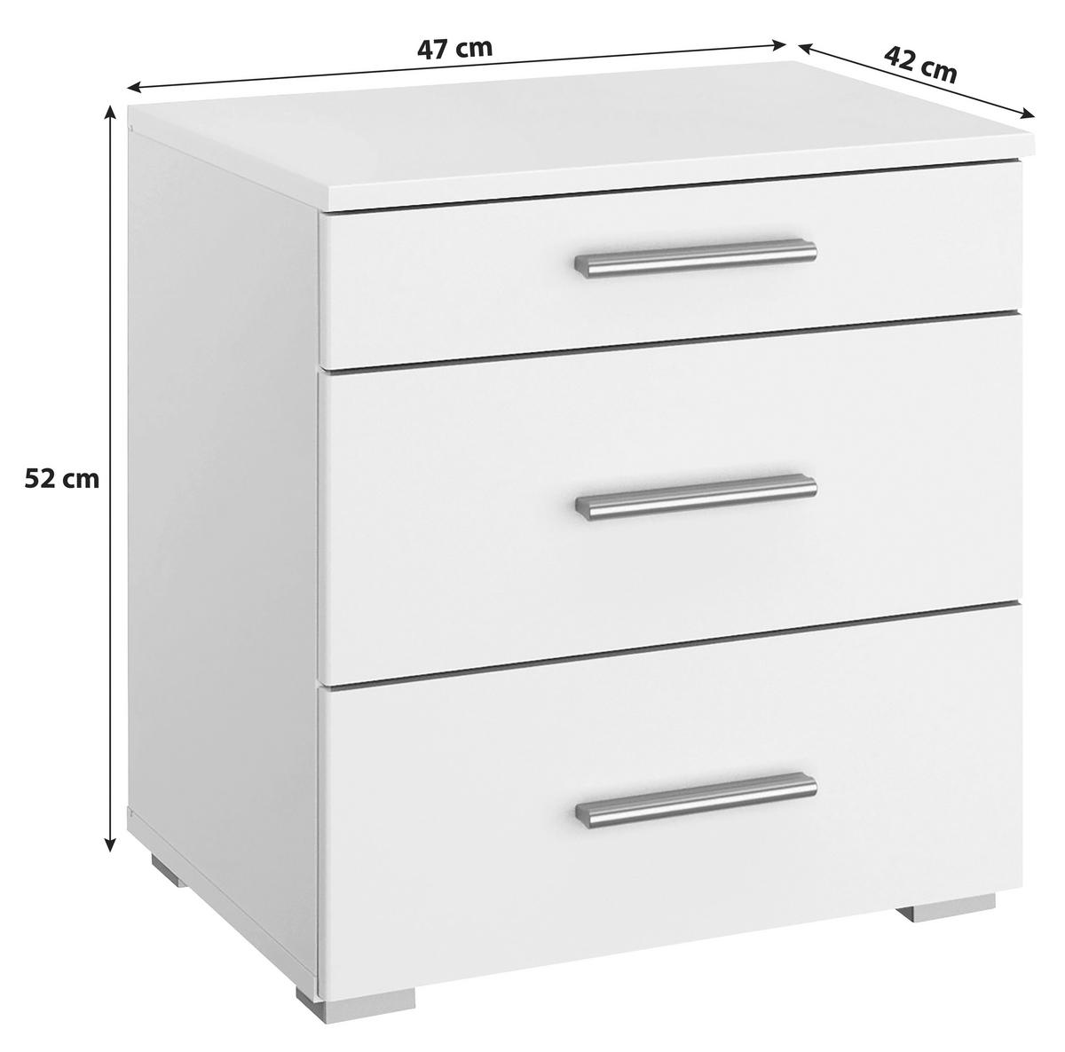 Nachtkästchen Weiß H: 52 Cm Scala - Weiß, KONVENTIONELL, Holzwerkstoff (47/52/42cm) - Rauch Möbel