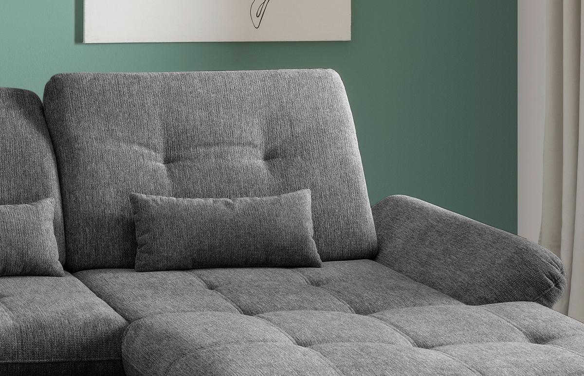 Wohnlandschaft Dalida Anthrazit U: 254x376x195 Cm - Chromfarben/Anthrazit, Design, Textil (254/376/195cm) - Livetastic