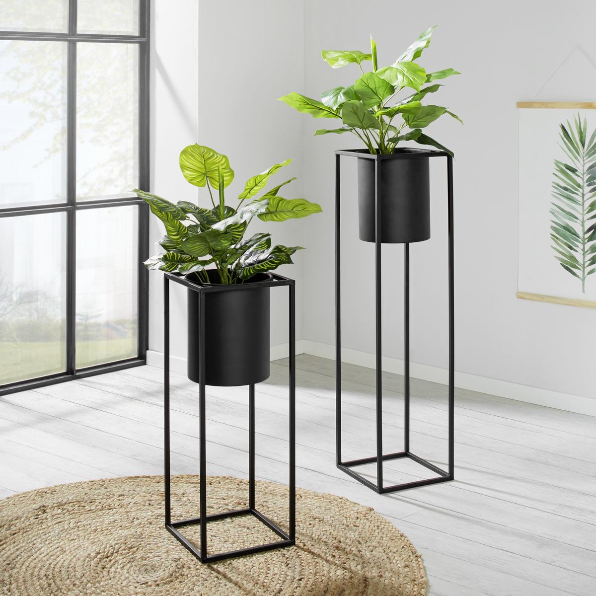 OBAL NA KVĚTINÁČ KIARA -AKT- -TOP- - černá, Lifestyle, kov (20,8/55,5cm) - Mömax