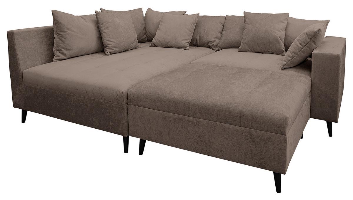 Ecksofa Pruno, Braun S: 174x247 Cm - Schwarz/Braun, Design, Textil (174/247cm) - MID.YOU