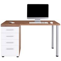 Íróasztal Avensis New - tölgyfa színű/fehér, Konventionell, faalapú anyag (130/72cm) - Luca Bessoni