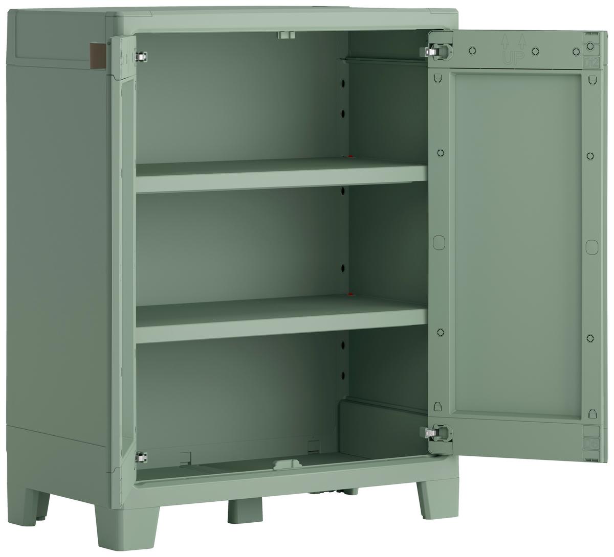 Werkzeugschrank E-Com Planet Outdoor 44x100x80 cm - Jadegrün, Design, Kunststoff (80/100/44cm) - Keter