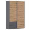 Schwebetürenschrank Stoke Grau Eiche Artisan Dekor - Eiche Artisan/Grau, MODERN, Holzwerkstoff (131/210/59cm) - Rauch Möbel