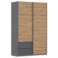 Schwebetürenschrank Stoke Grau Eiche Artisan Dekor - Eiche Artisan/Grau, MODERN, Holzwerkstoff (131/210/59cm) - Rauch Möbel