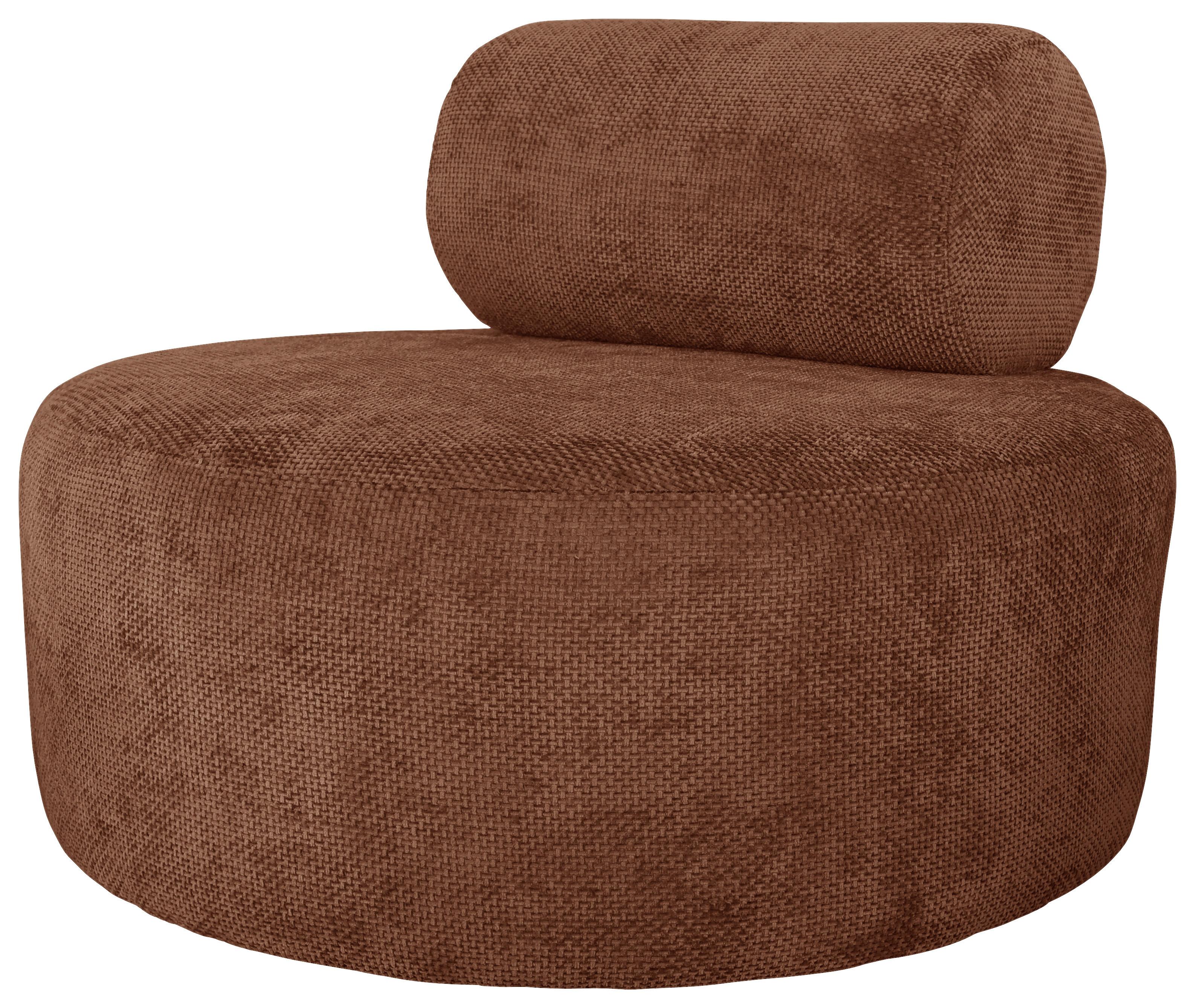 Relaxsessel Moss Terracotta B: 88 cm - Terracotta/Schwarz, Basics, Textil (88/70/88cm) - Livetastic