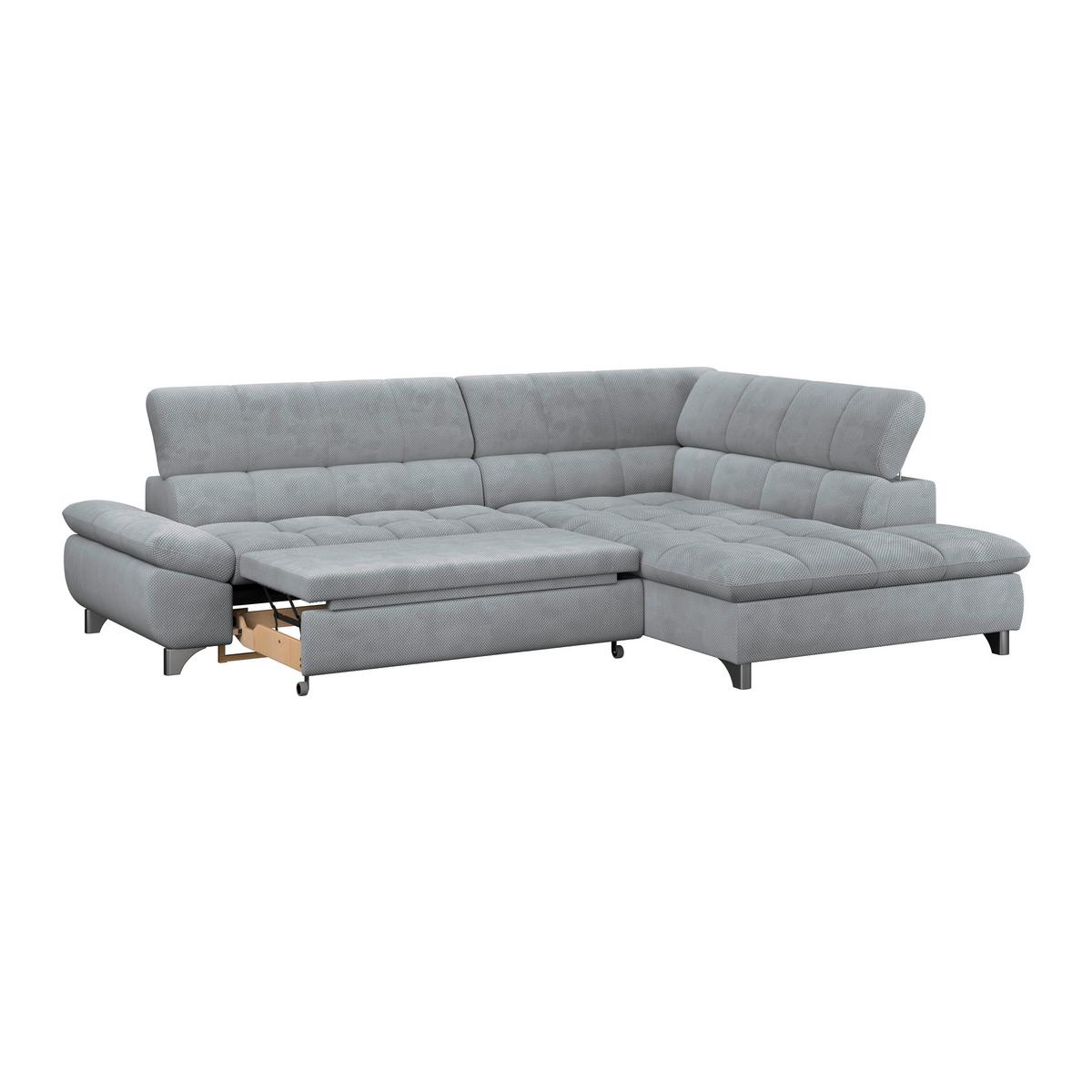 Ecksofa Gemini Grau, B: 312cm - Chromfarben/Grau, KONVENTIONELL, Textil (312/234cm)