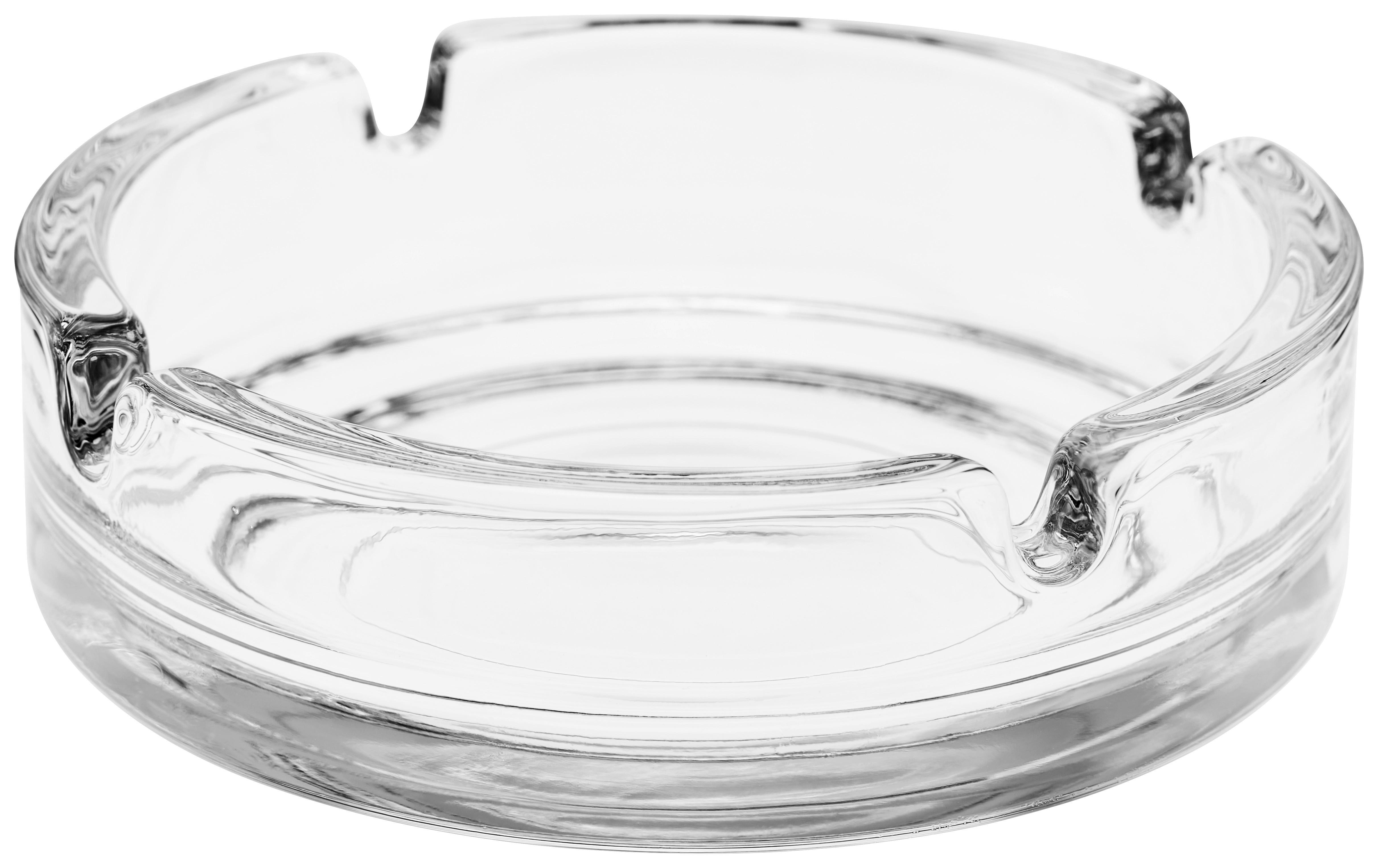Aschenbecher Camela Glas Transparent D: ca. 10,6 cm - Transparent, KONVENTIONELL, Glas (10,6/3,4cm) - Ondega