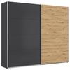 Schwebetürenschrank B: 271cm Feldkirch Grau/eiche Dekor - Anthrazit/Eiche Artisan, MODERN, Holzwerkstoff (271/229/62cm)