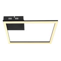 LED-Deckenleuchte L: 40 cm, 1-Flammig - Opal/Schwarz, Design, Kunststoff/Metall (40/40/5,5cm) - Globo