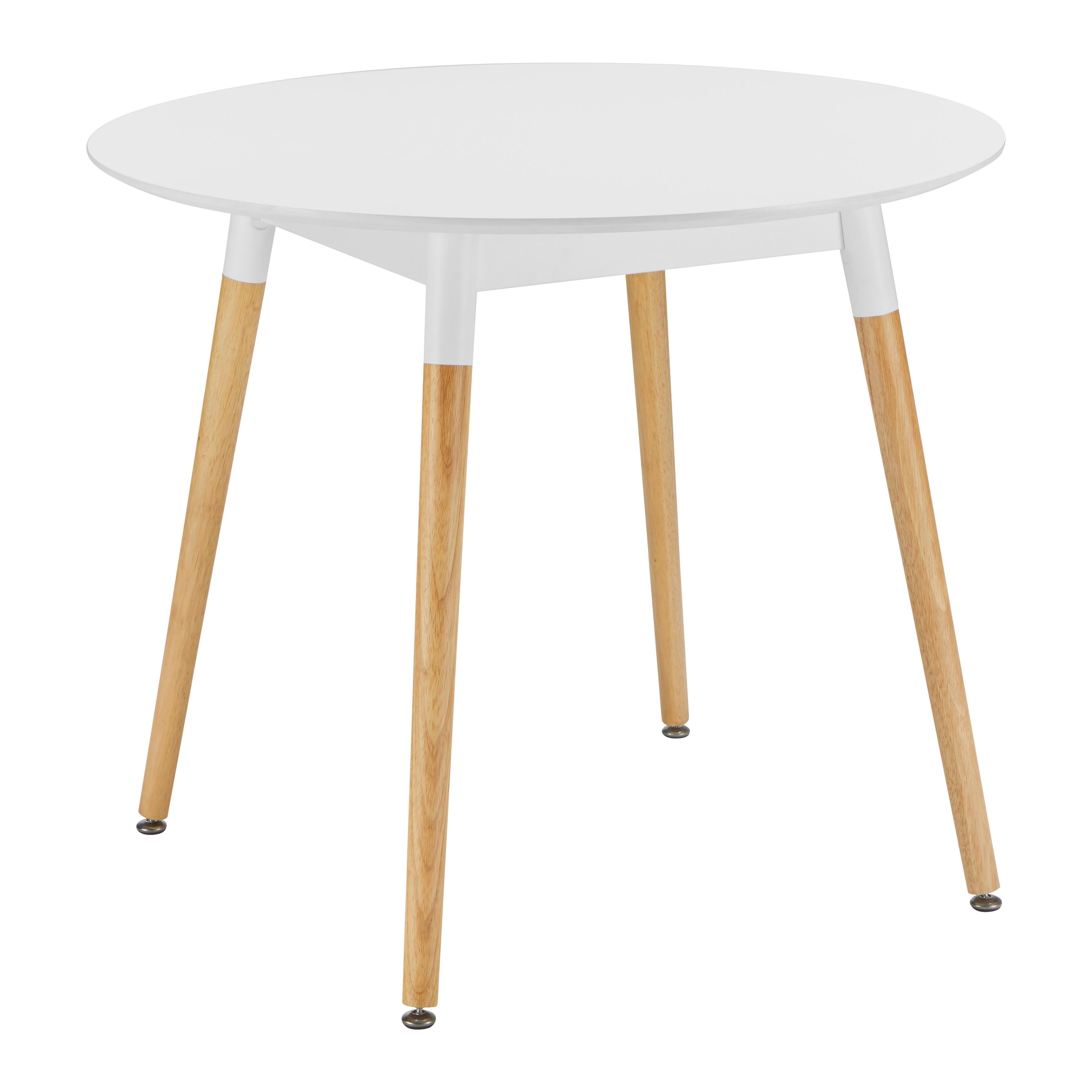 Jedálenský stôl GAIA 90 cm - biela/farba duba, Modern, drevo/kompozitné drevo (90/75cm) - Bessagi Home