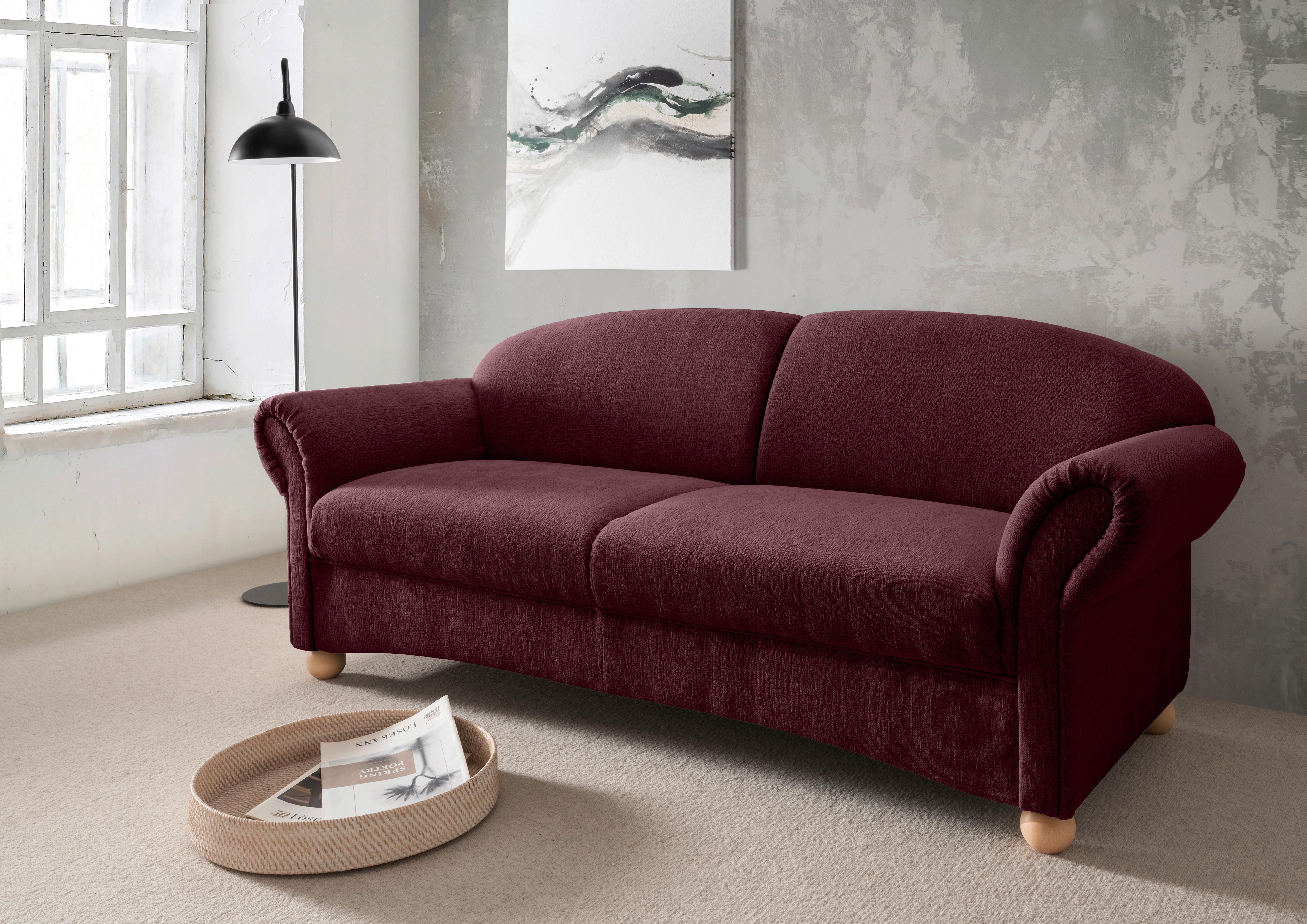 2-SITZER-SOFA Torello Bordeaux B: 151cm - Wildeiche/Bordeaux, KONVENTIONELL, Textil (151/94/80cm) - Livetastic