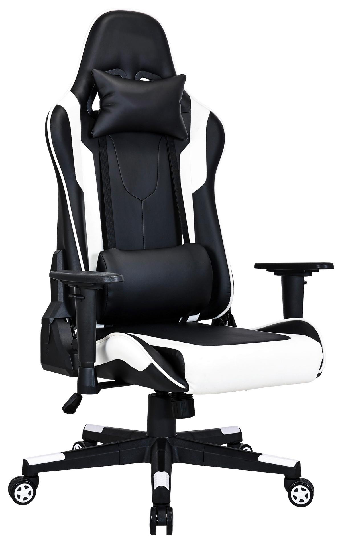 Otočná stolička ZIVA - čierna/biela, Modern, kov/textil (69,5/120-130/66cm) - Mömax