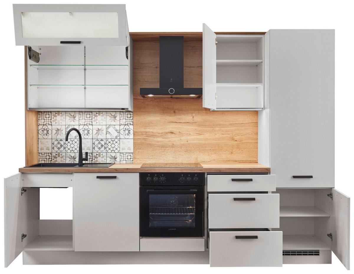 Küchenblock Sofia - Eichefarben/Magnolie, Design, Holzwerkstoff (293cm) - Vertico