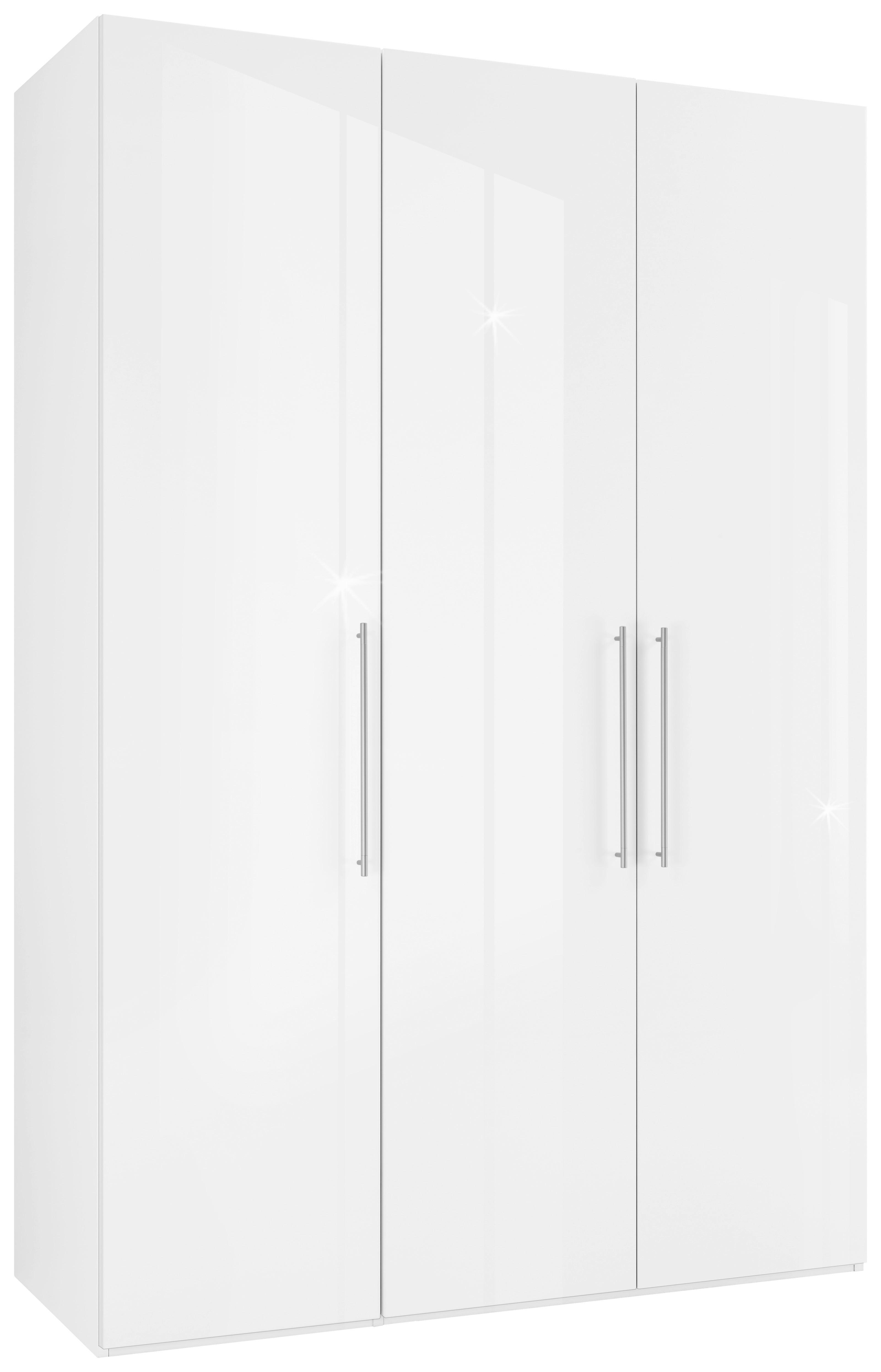 Skříň s otočnými dveřmi bílá barva,š. 147 cm - bílá/barvy chromu, Moderní, kov/kompozitní dřevo (147/219/60cm) - Mömax