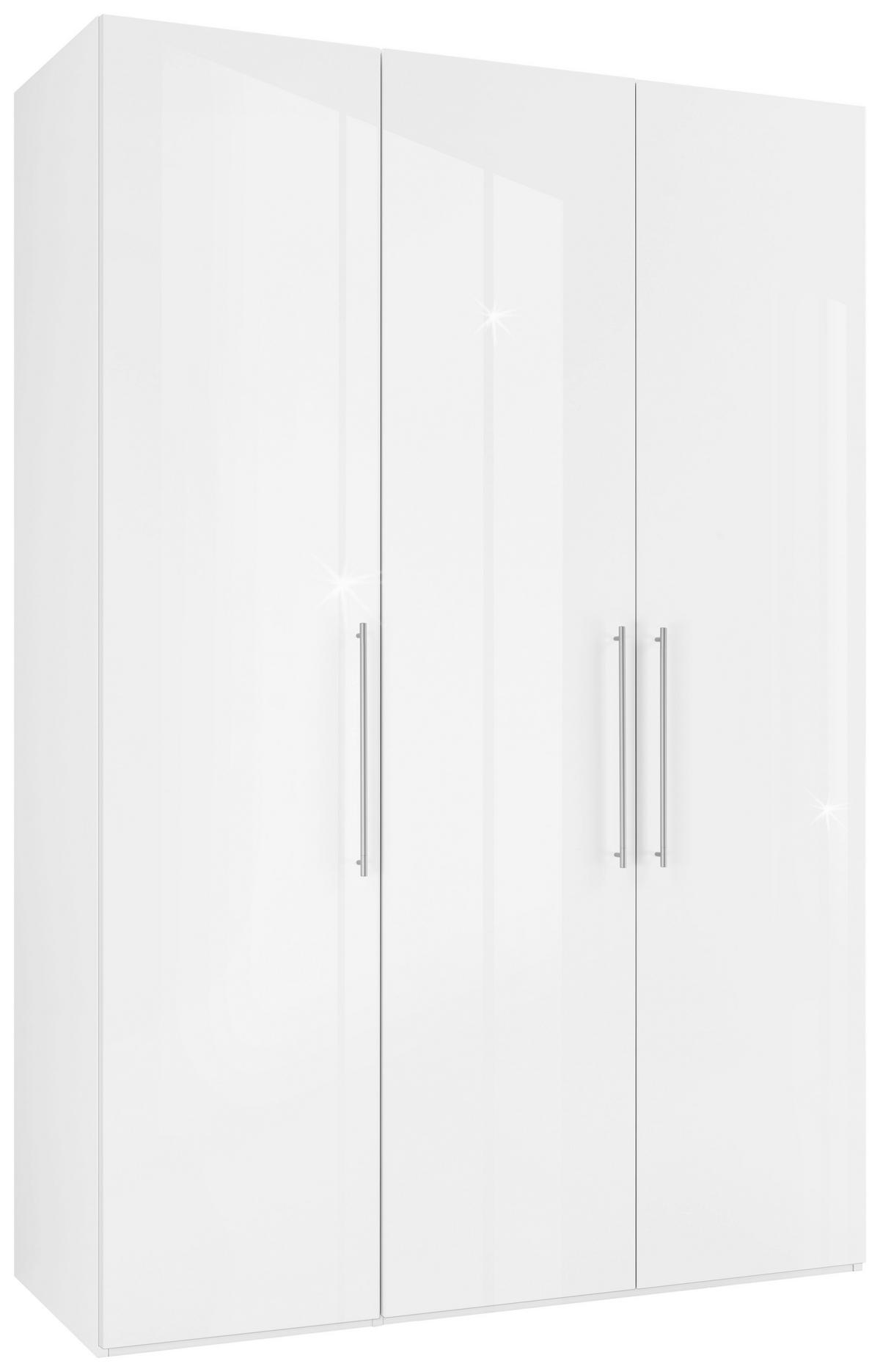 Skříň s otočnými dveřmi bílá barva,š. 147 cm - bílá/barvy chromu, Moderní, kov/kompozitní dřevo (147/219/60cm) - Mömax