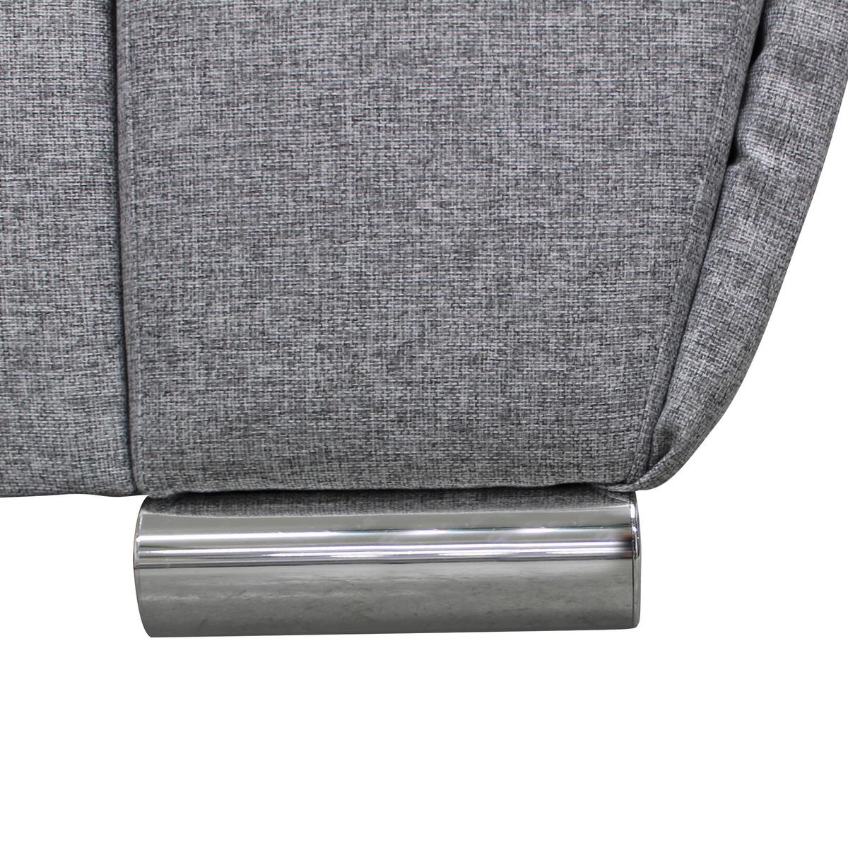 Ecksofa Delux Hellgrau Mit Schlaffunktion Ottomane Rechts - Silberfarben/Hellgrau, Design, Textil (266/266cm) - Livetastic