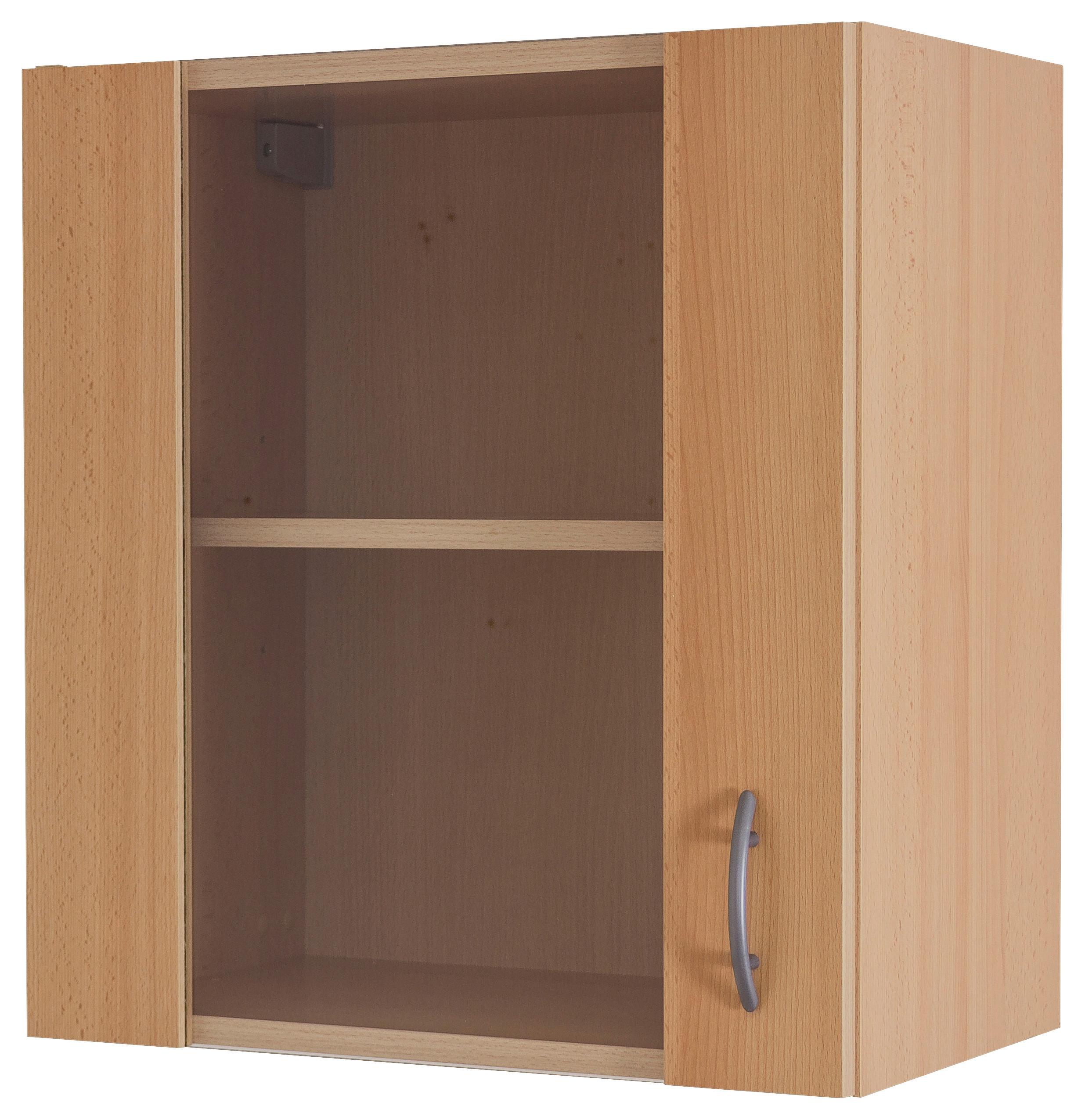 Horní kuchyňská skříňka NANO HG50 - barvy buku/barvy nerez oceli, Moderní, kompozitní dřevo/plast (50/54,8/32cm)