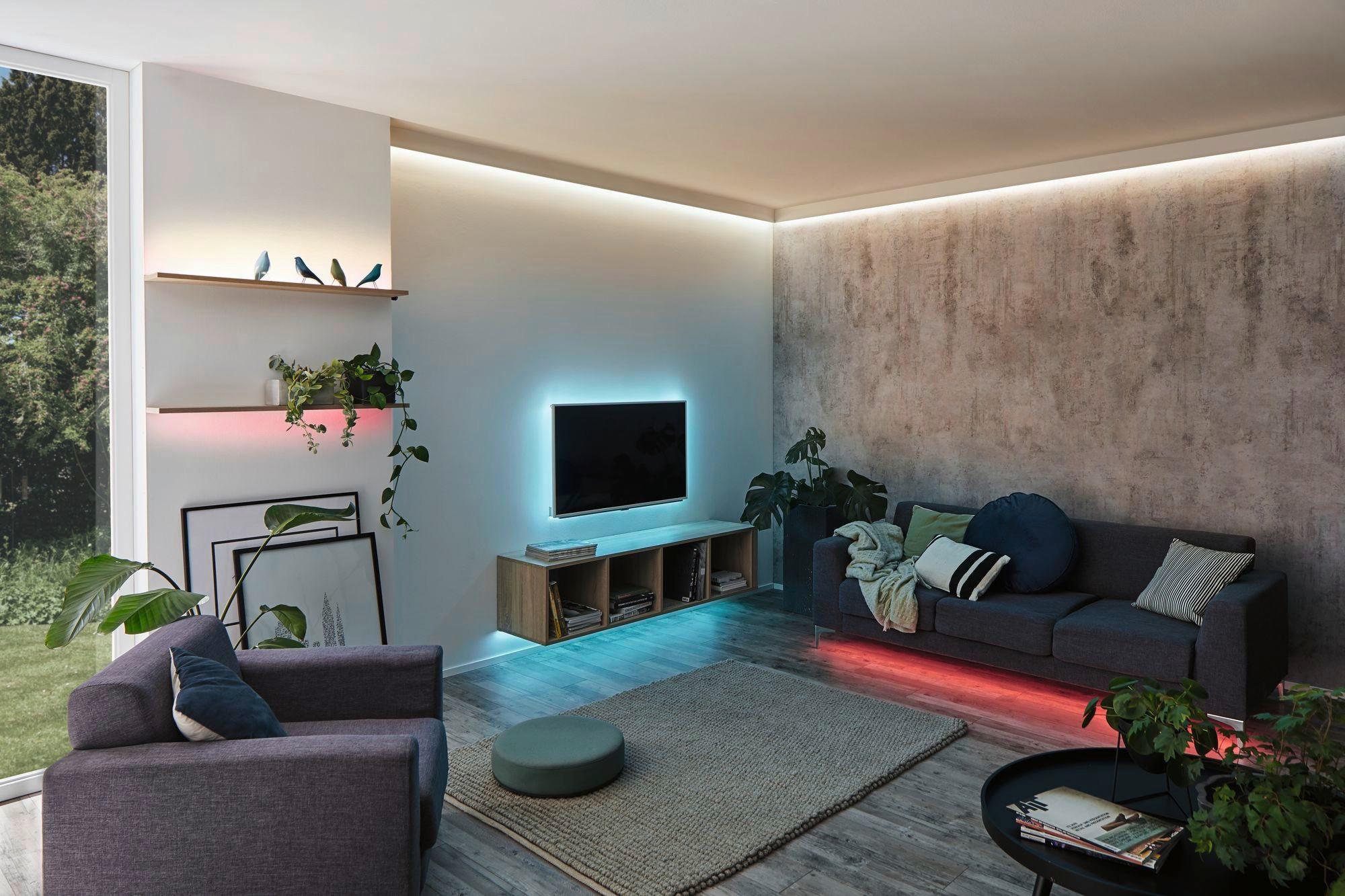 LED-Stripe 100 cm dimmbar Farbwechsler + Fernbedienung - Silberfarben, Basics, Kunststoff (100,0cm) - Paulmann