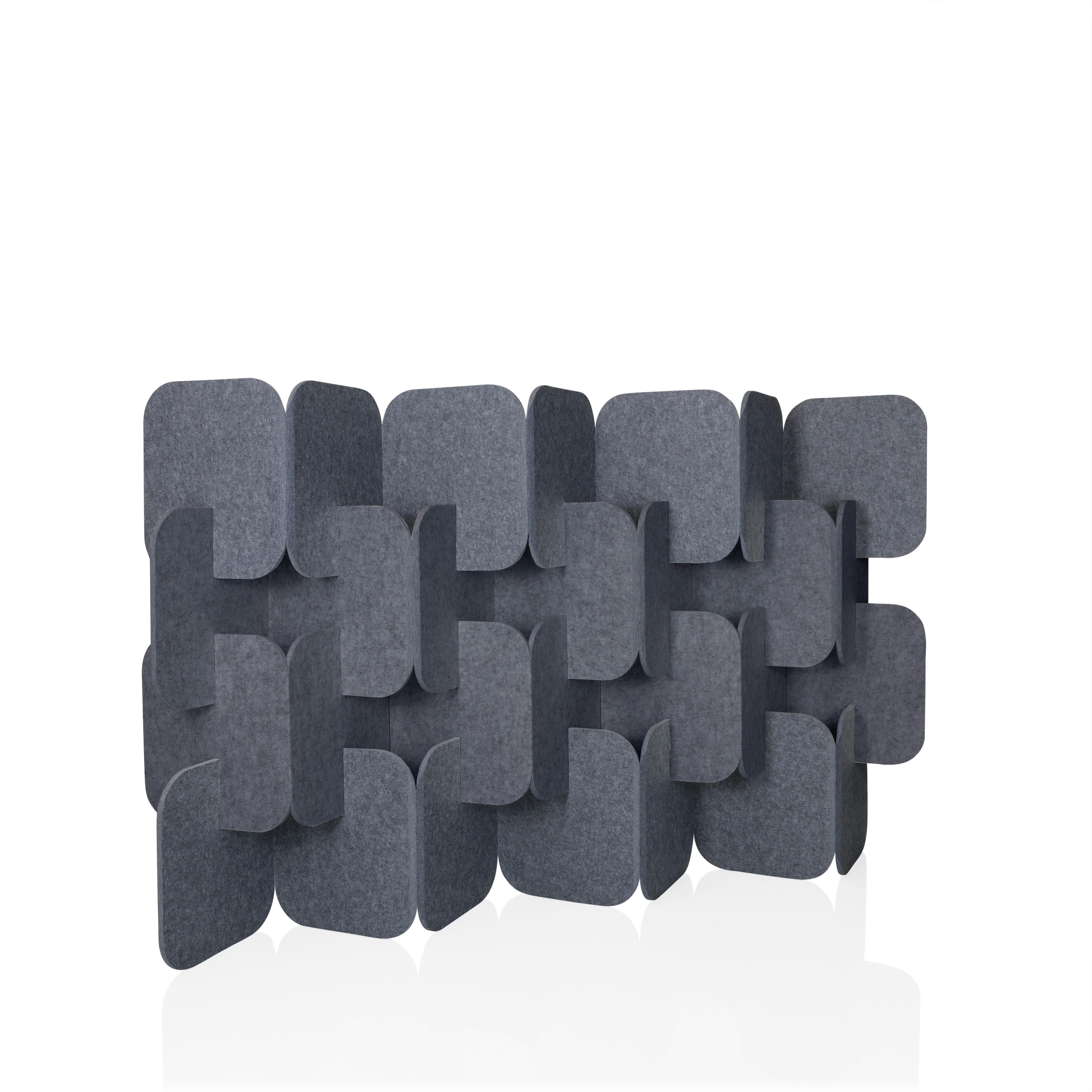 Trennwand Fleximut Plug Grau B: 174 cm - Grau, Basics, Textil (174/114/25cm) - MID.YOU