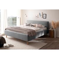 Polsterbett Mattis 180x200cm Hellgrau, inkl. Bettkasten - Eichefarben/Hellgrau, Design, Holz/Textil (180/200cm) - Livetastic