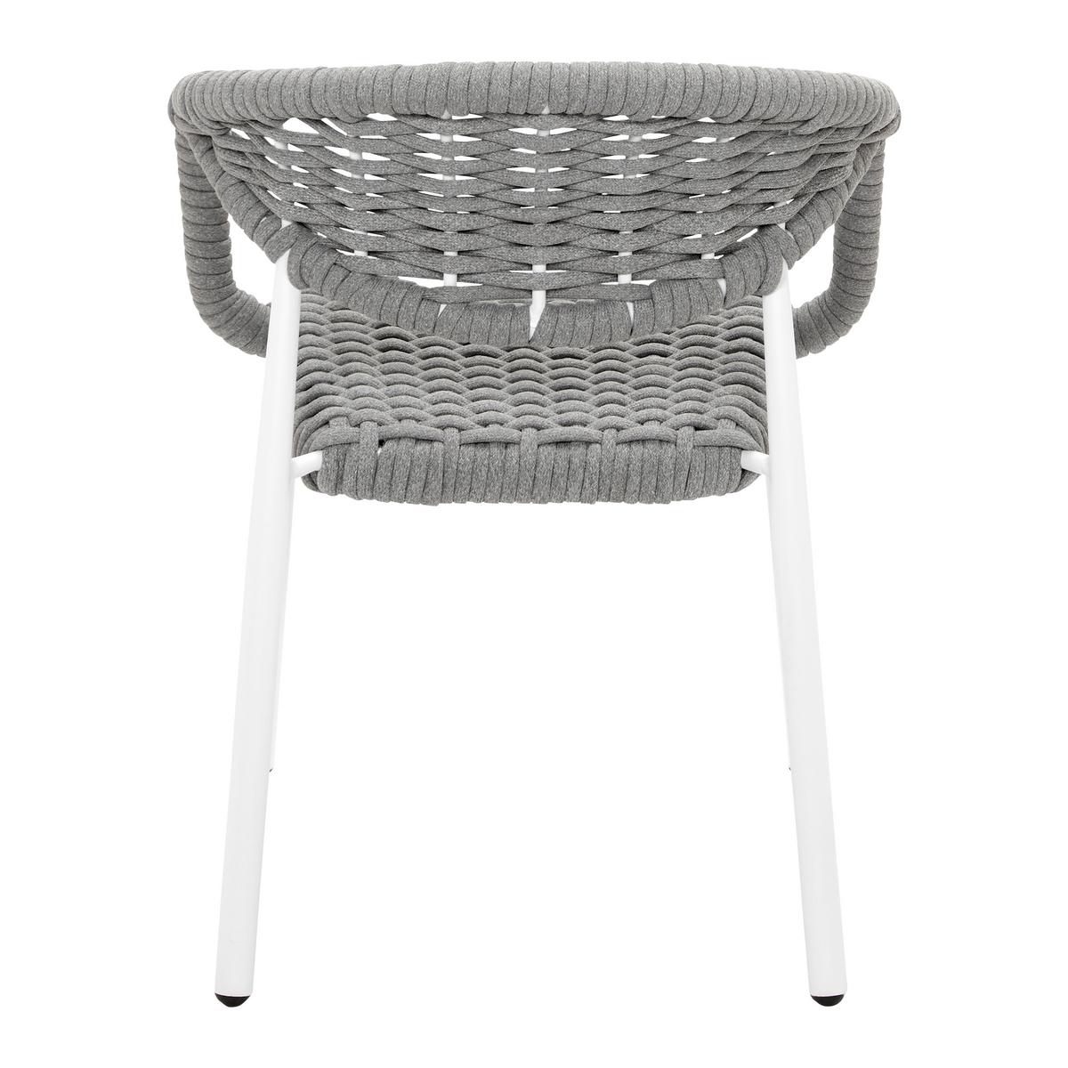 Záhradná stolička ANTONIA sivá - sivá/biela, Modern, kov/textil (58/76/59cm) - Bessagi Garden