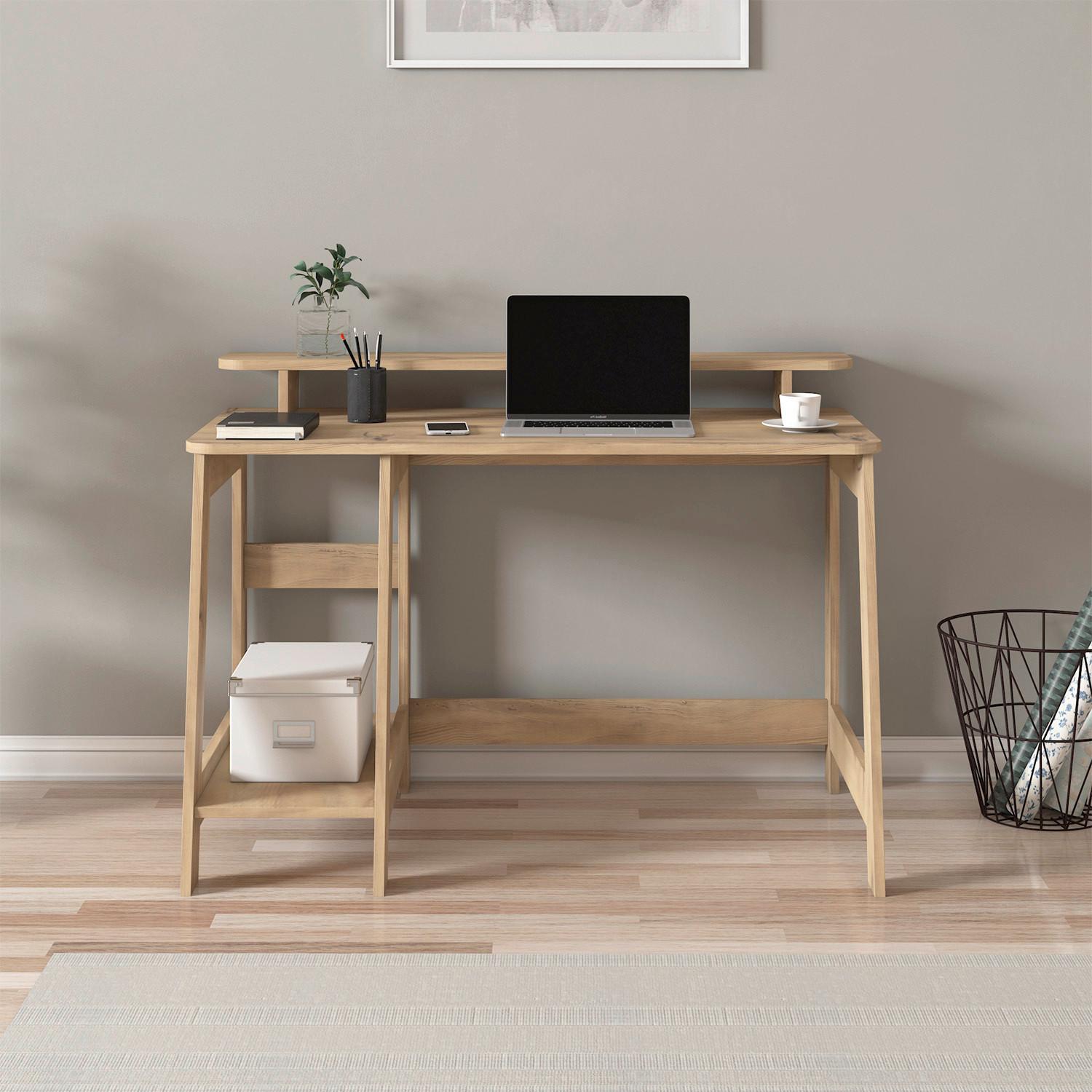 Schreibtisch Country Nussbaum Dekor L:120cm - Nussbaumfarben, Design, Holzwerkstoff (120/60/73cm) - Livetastic