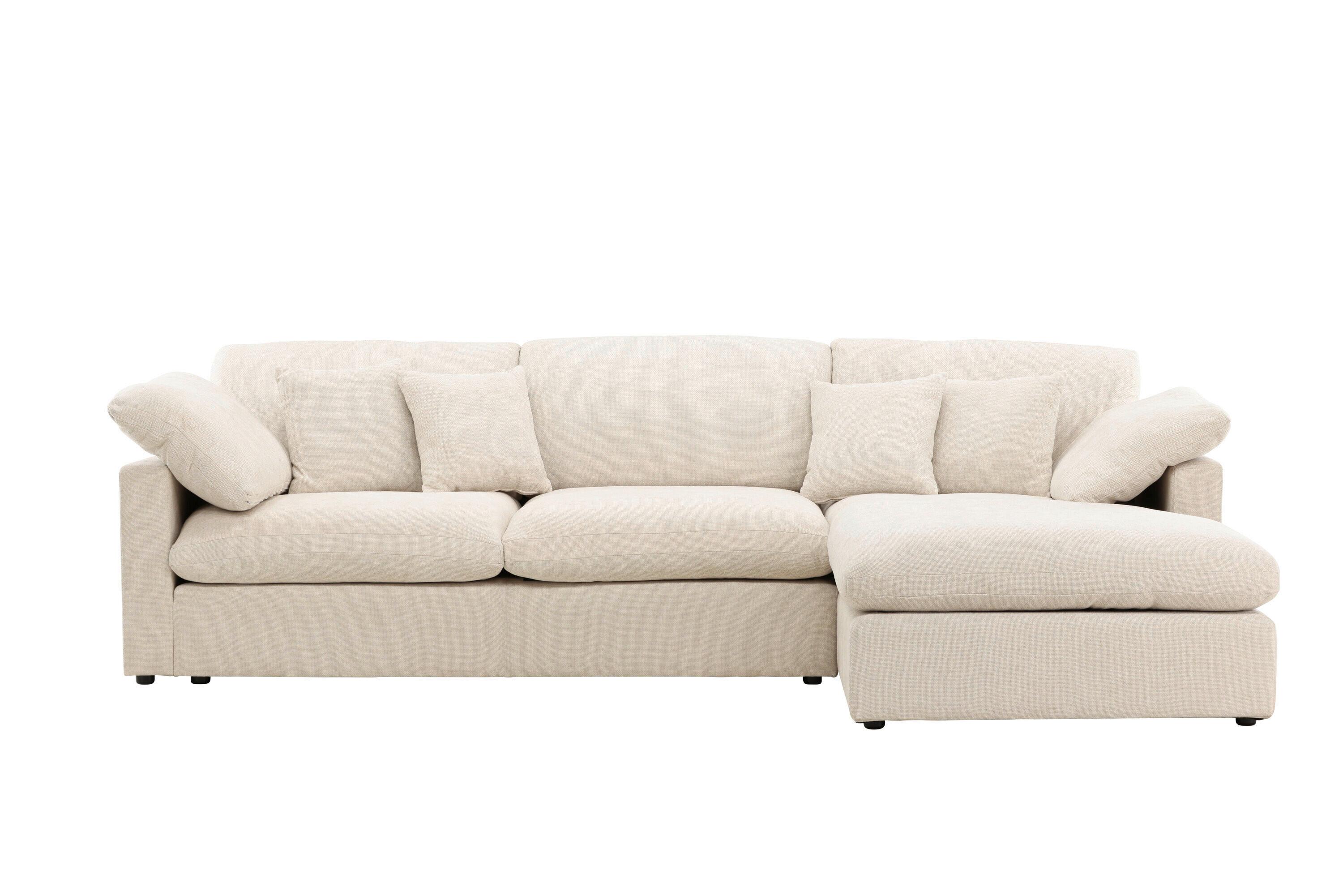 ECKSOFA Amalfi beige B: 297cm - Beige, MODERN, Kunststoff/Textil (297/107cm) - Livetastic