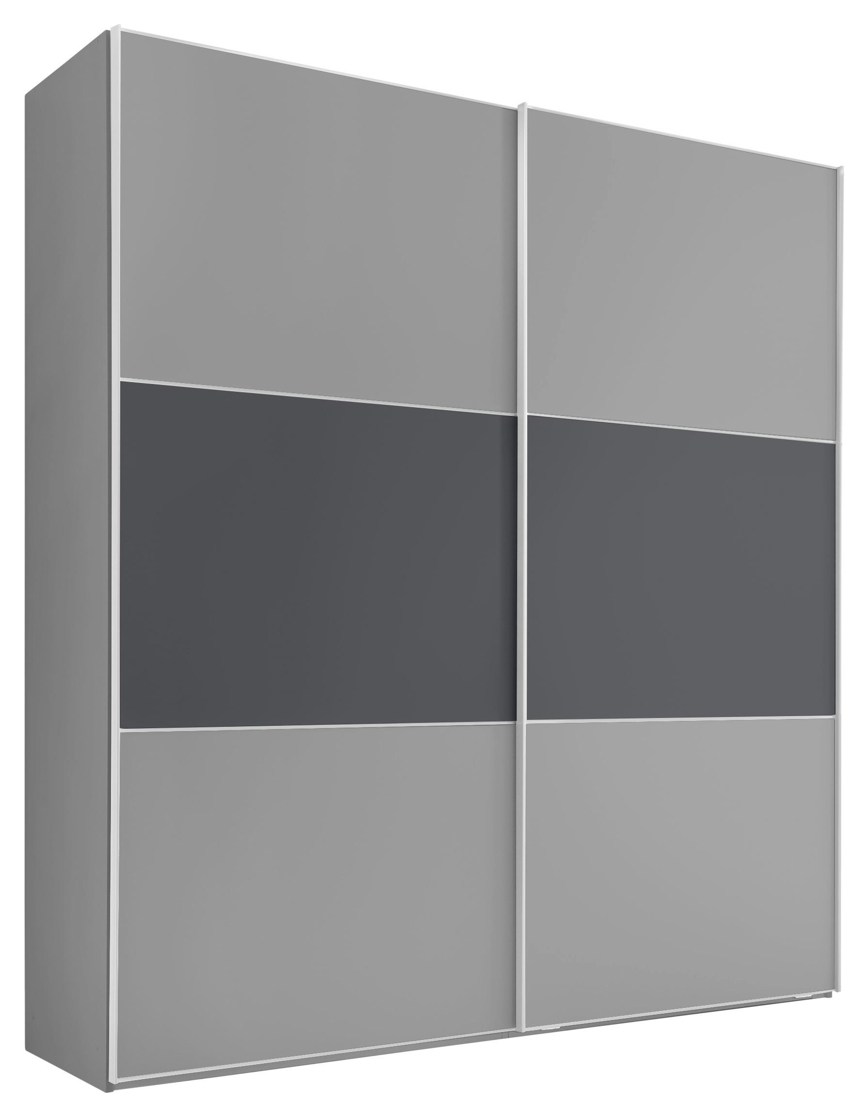 Schwebetürenschrank 200cm Includo, Grau/Anthrazit