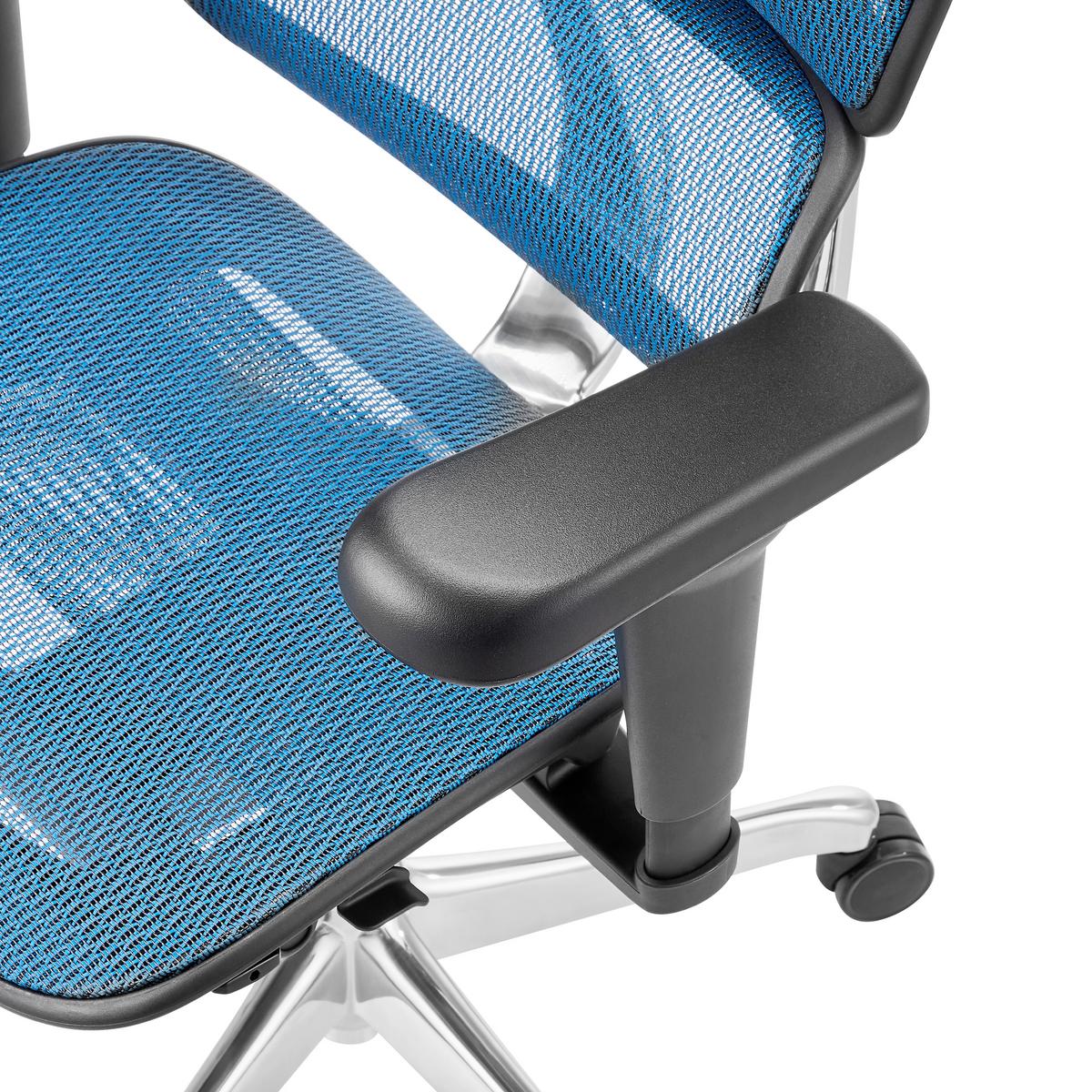 Drehstuhl Ergohuman Ultra Gen Blau B: 65cm - Blau/Silberfarben, MODERN, Kunststoff/Textil (65/132/60cm) - MID.YOU