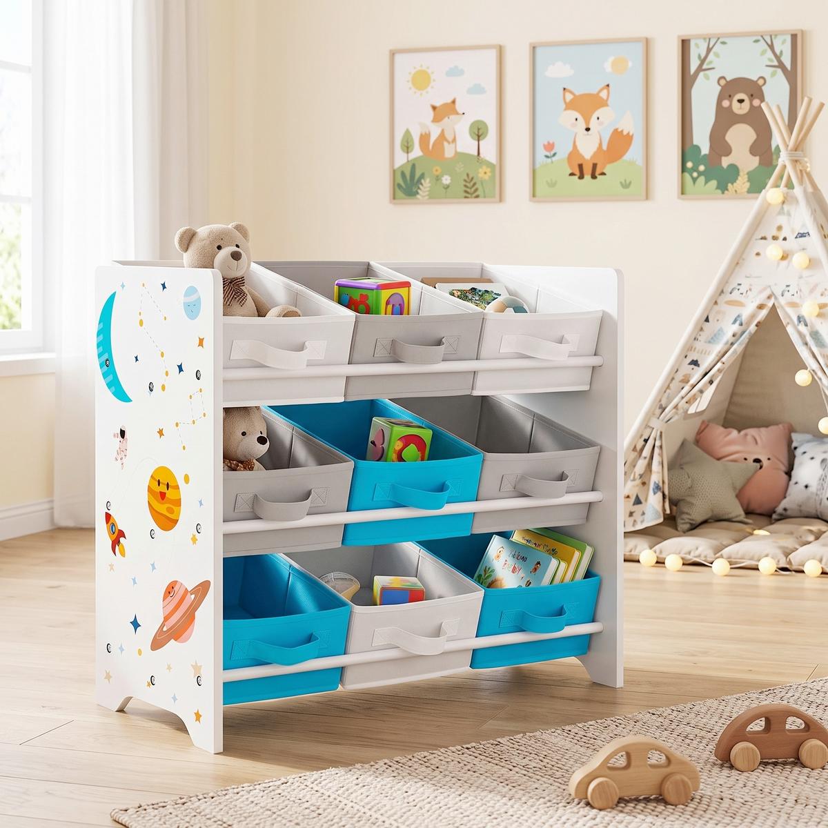KINDERREGAL Weiß B: 62,50 cm - Weiß, Basics, Holzwerkstoff/Textil (62,5/60/29,5cm)