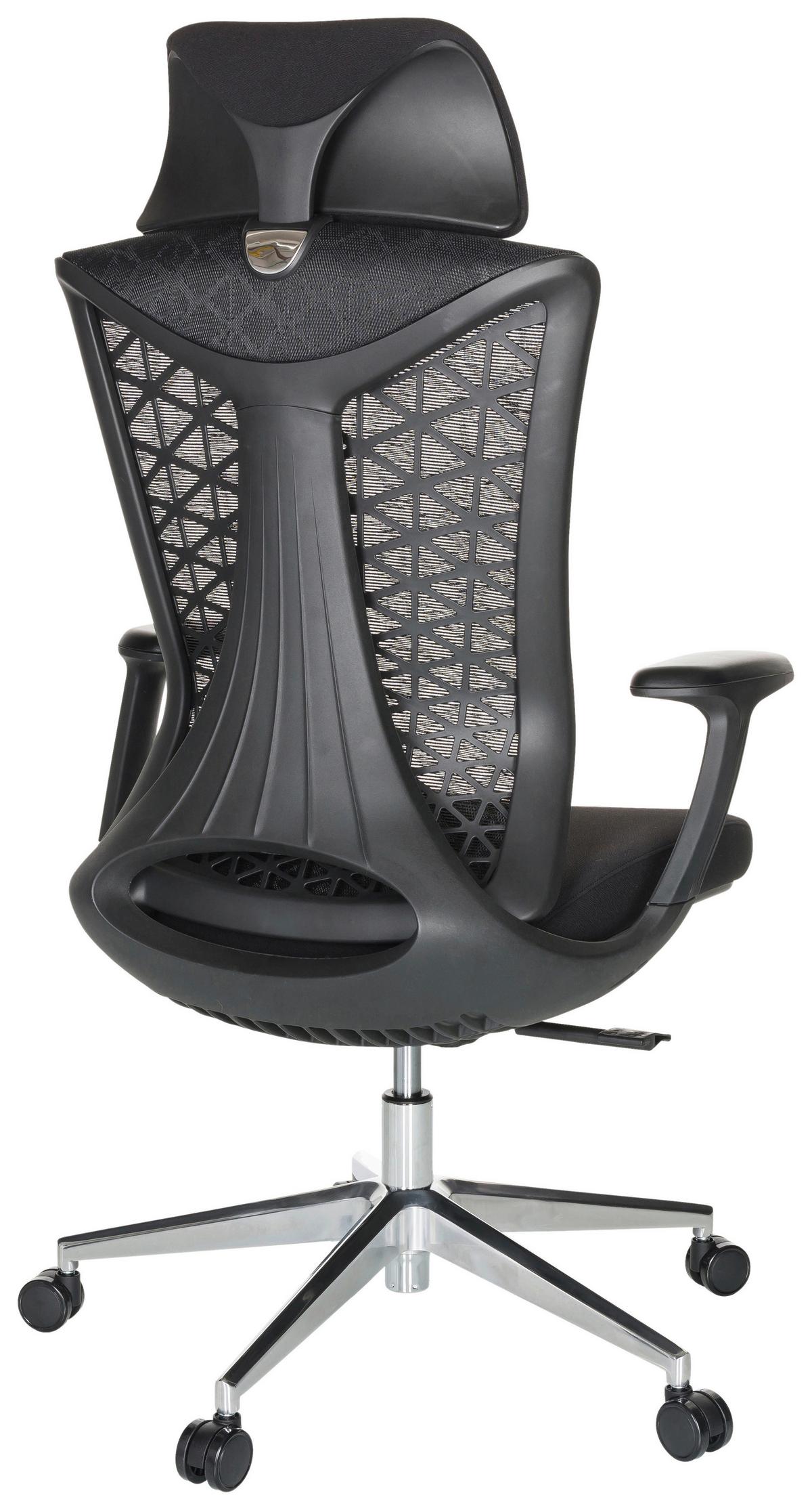 Bürostuhl Faleo b mit Wippfunktion Schwarz Bis 120kg - Silberfarben/Schwarz, Basics, Kunststoff/Textil (67/115/69cm) - MID.YOU