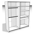Schwebetürenschrank B: 182cm Ondega Weiß - Weiß, KONVENTIONELL, Holzwerkstoff (182/210/61cm) - Ondega