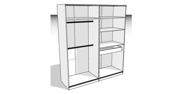 Schwebetürenschrank B: 182cm Ondega Weiß - Weiß, KONVENTIONELL, Holzwerkstoff (182/210/61cm) - Ondega