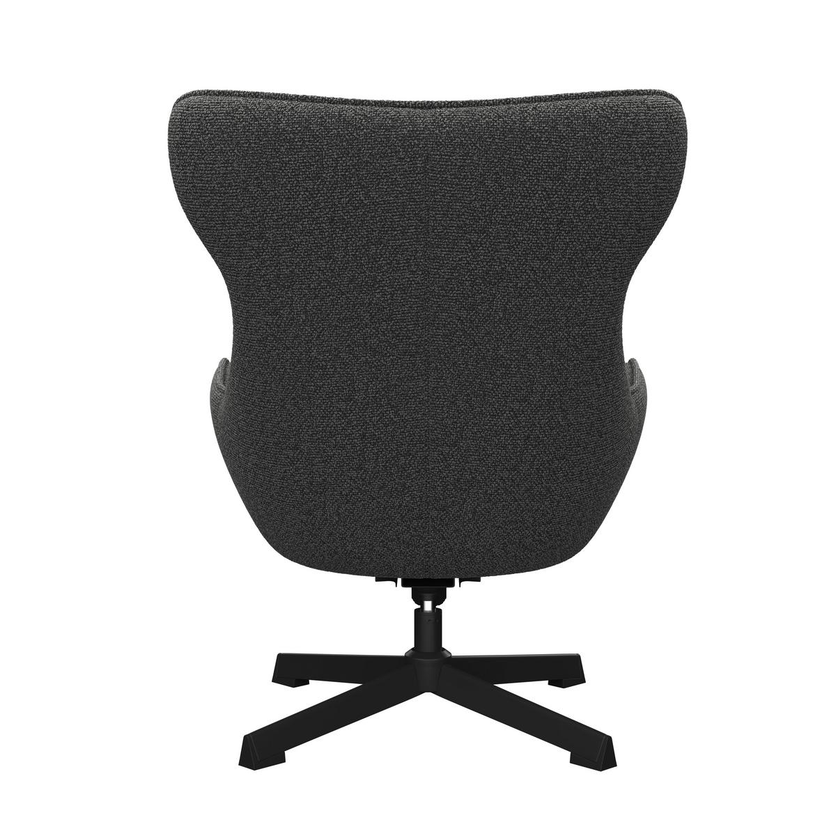 Relaxsessel Bogota Leinenoptik grau, 360° drehbar - Schwarz/Grau, MODERN, Textil/Metall (76/101/86cm) - Luca Bessoni