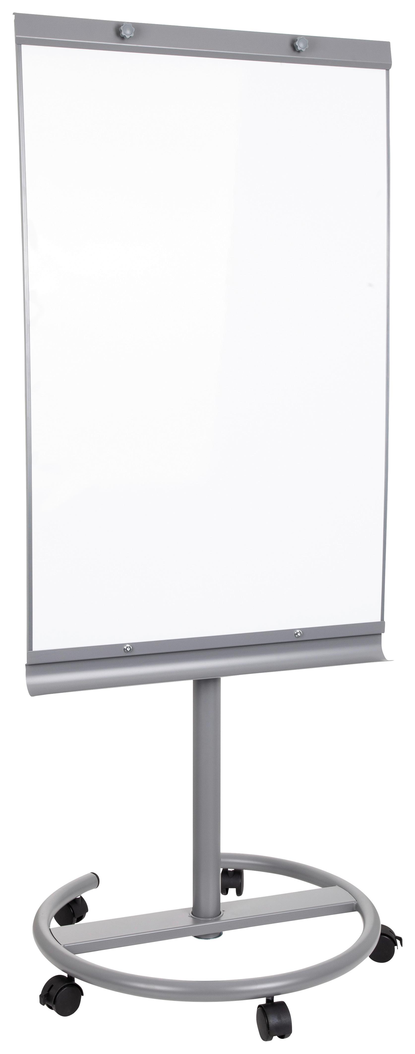 Whiteboard Multiboard - Silberfarben/Weiß, Basics, Kunststoff/Metall (65,5/133-190/60cm) - MID.YOU
