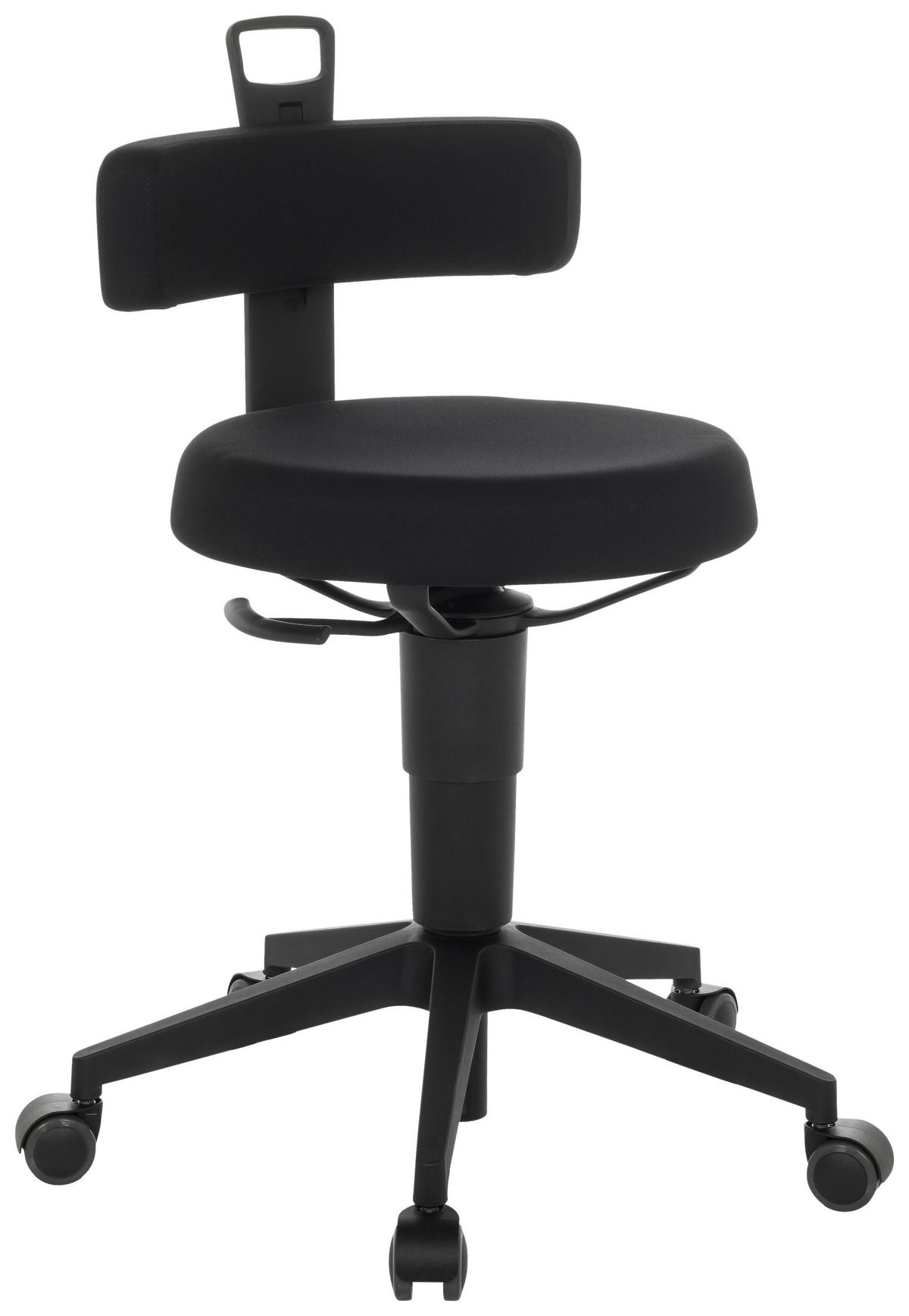 Bürohocker Top Work Flex - Schwarz, Basics, Kunststoff/Textil (40/74-86/46cm) - MID.YOU