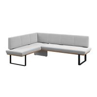 Eckbank Tristan Webstoff hellgrau,S:175x245cm - Hellgrau/Schwarz, MODERN, Holz/Textil (175/245cm) - James Wood