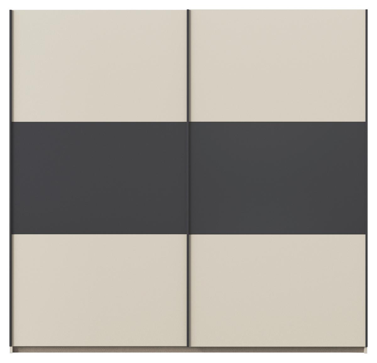 Schwebetürenschrank Neo Grau Champagner B: 218 cm - Champagner/Grau, MODERN, Holzwerkstoff (218/210/59cm) - Rauch Möbel