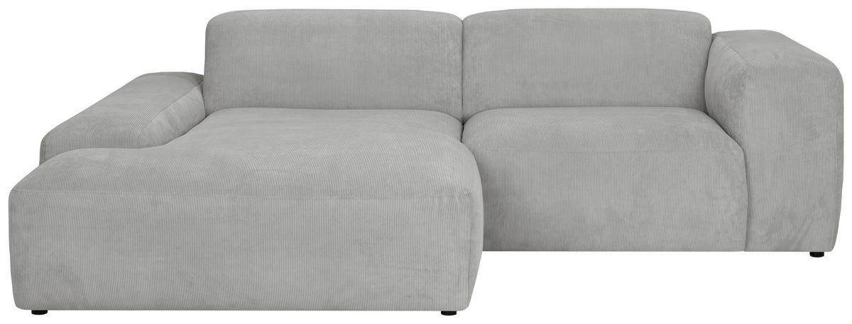 Ecksofa Hannah Hellgrau 170x252 cm - Hellgrau/Schwarz, Design, Textil (170/252cm) - MID.YOU