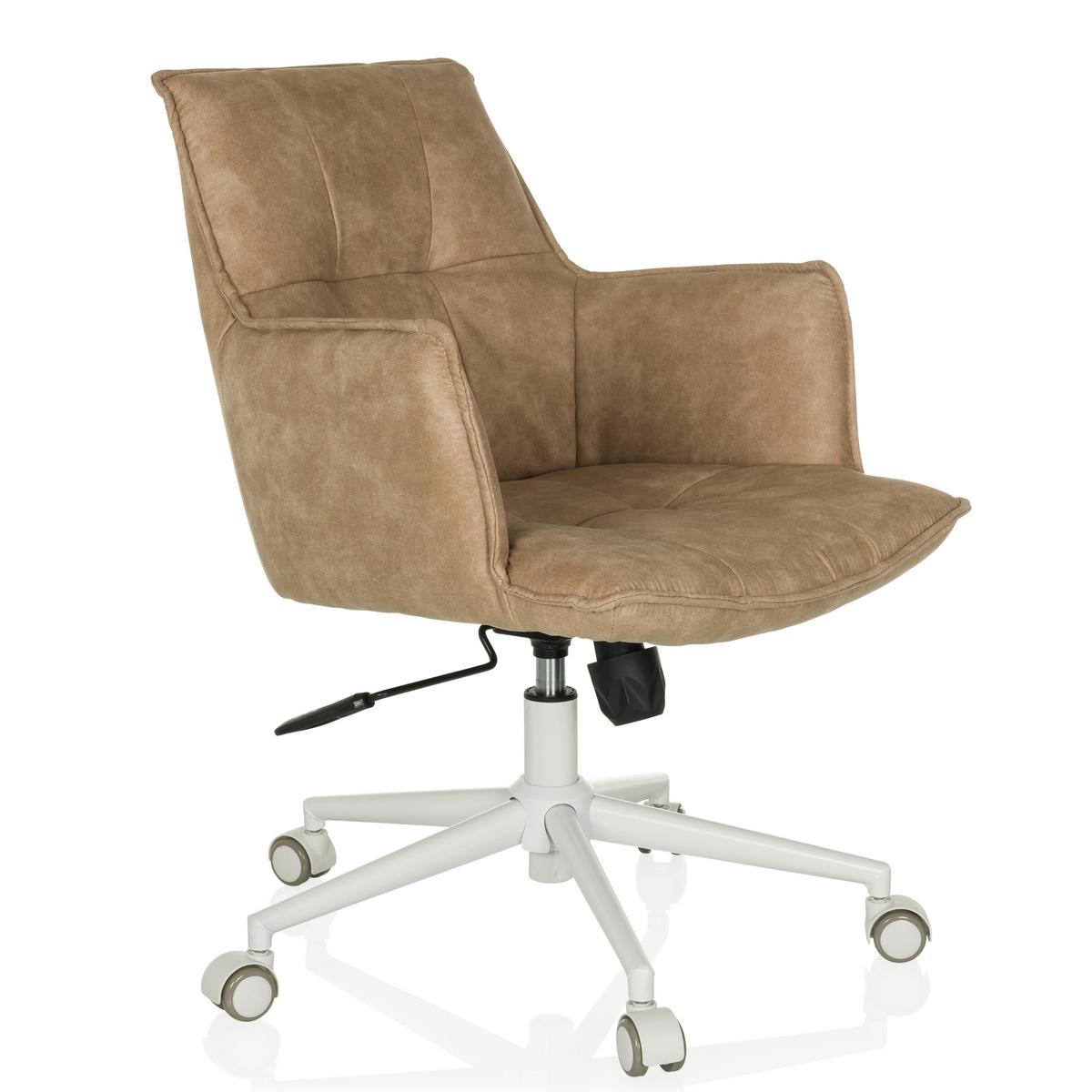 Drehstuhl Beige B: 54 cm - Beige/Weiß, MODERN, Kunststoff/Textil (54/85/70cm) - MID.YOU