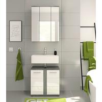 Badezimmer Blake Weiß Hg B: 60 Cm - Weiß Hochglanz/Schwarz, MODERN, Glas/Holzwerkstoff (60cm) - MID.YOU