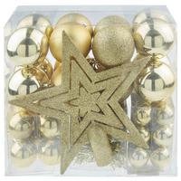 Christbaumkugel Glas Goldfarben Set Aus 54 Stk. - Goldfarben, MODERN, Glas (23/12,3/20,5cm)