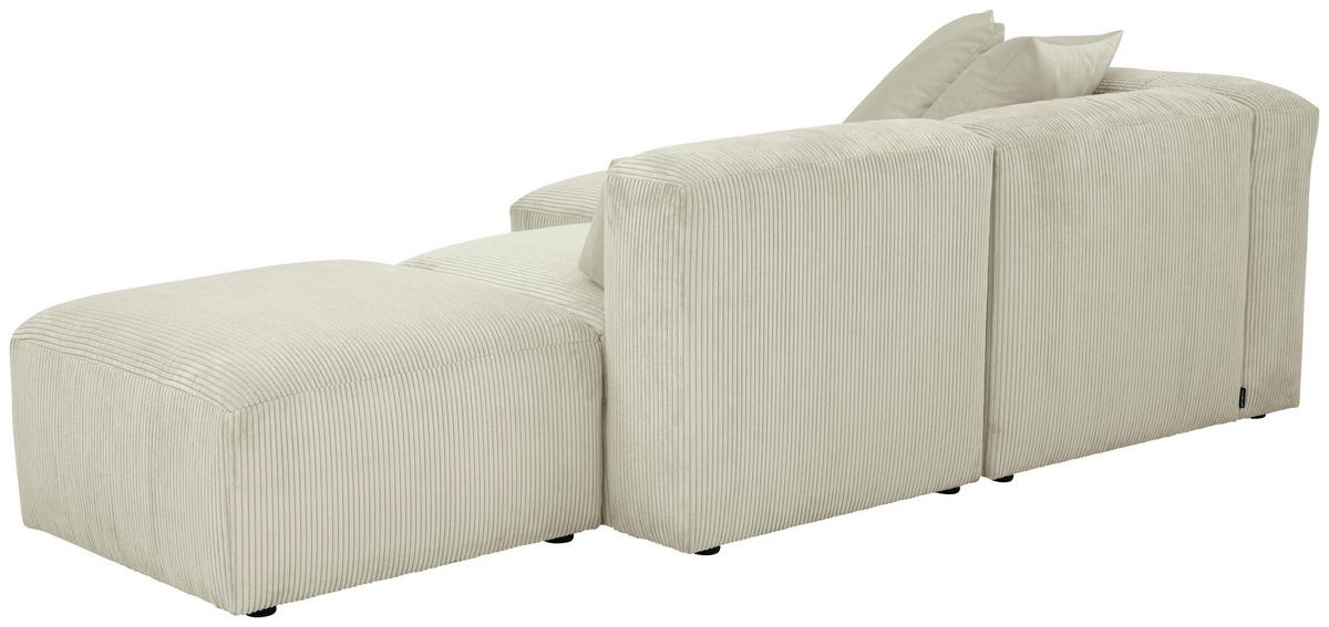 Ecksofa Lenata Creme Cord - Creme/Schwarz, Design, Textil (160/250cm) - Max Winzer