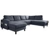 Wohnlandschaft Molly Dunkelblau U: 148x298x198 cm - Schwarz/Dunkelblau, Textil (148/298/198cm) - MID.YOU