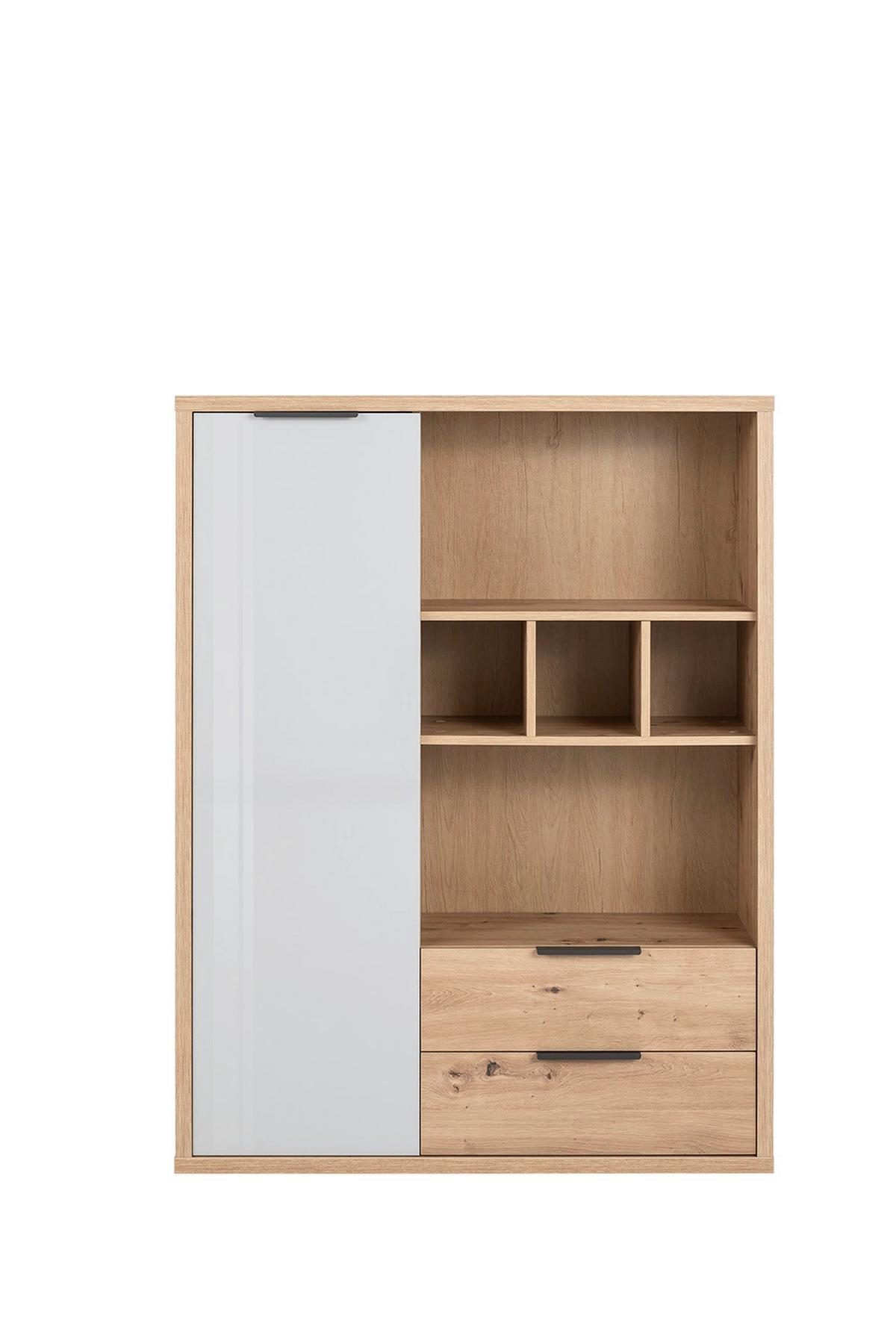 Komód Velata110x145,4 Cm - tölgyfa színű/antracit, Modern, faalapú anyag (110/145,4/35,3cm)