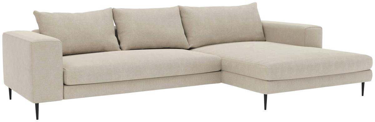 Eckschlafsofa Aurora Ii - Beige/Schwarz, MODERN, Textil (295/170cm) - Trendmanufaktur