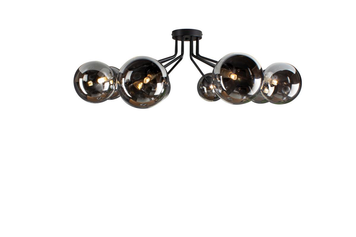 Deckenleuchte 9120-Pl8 Nero - Schwarz, Design, Glas/Metall (88/28cm)